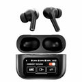 Black A9 Pro ANC Wireless Earbuds with Smart Screen Bluetooth 5.4 Noise Cancelling Earbuds in Pakistan