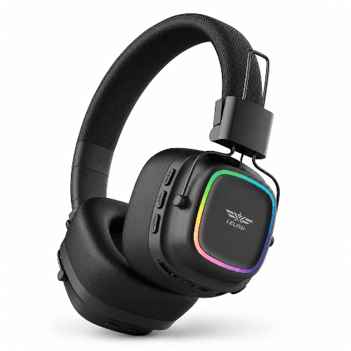 Lelisu LS-258 Wireless Stereo Headphones Bluetooth 5.4 Over-Ear Headset with LED Lights in Pakistan