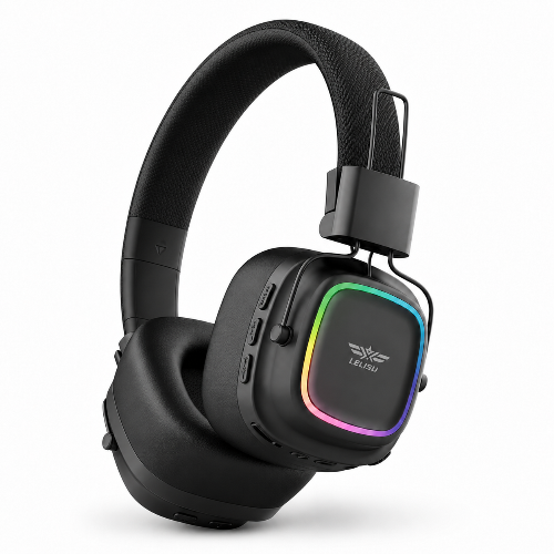 Lelisu LS-258 Wireless Stereo Headphones Bluetooth 5.4 Over-Ear Headset with LED Lights in Pakistan