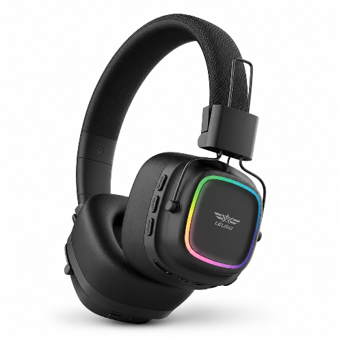 Lelisu LS-258 Wireless Stereo Headphones Bluetooth 5.4 Over-Ear Headset with LED Lights in Pakistan