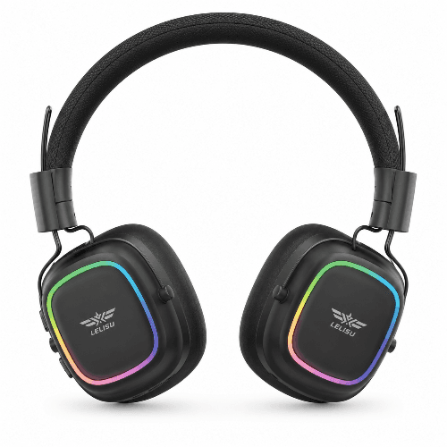 Lelisu LS-258 Wireless Stereo Headphones Bluetooth 5.4 Over-Ear Headset with LED Lights in Pakistan